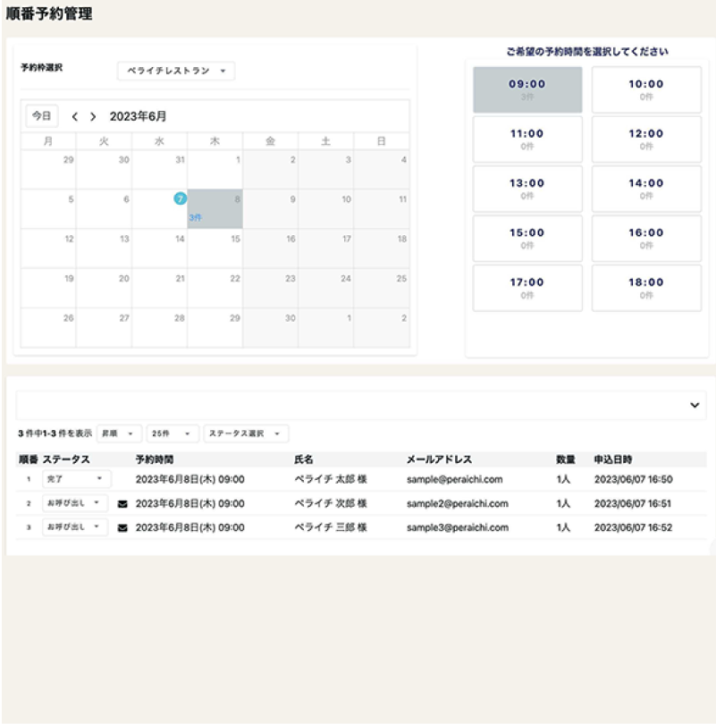 予約プラス機能の一例