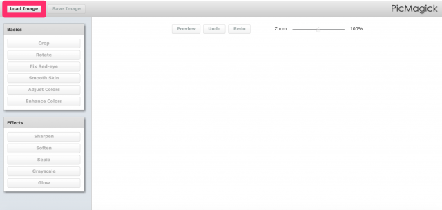 PicMagickの画像アップロード画面