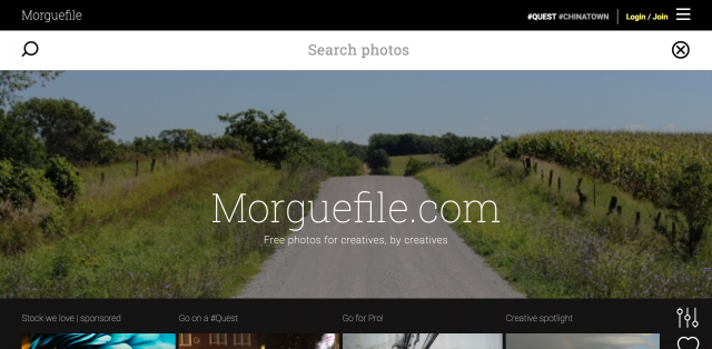 Morguefileのトップページ