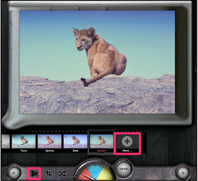 PIXLR o-maticのエフェクト追加画面