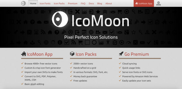 IcoMoonのトップページ