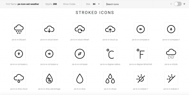 Pixedenのアイコンデモ