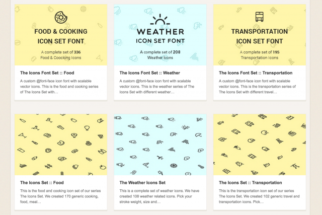 PixedenのIconsカテゴリー