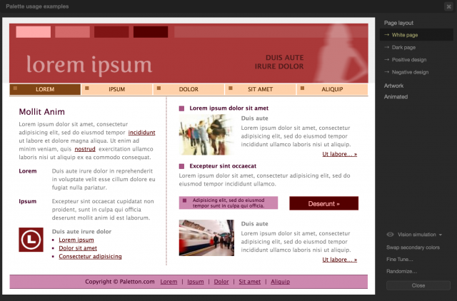 Paletton.comのプレビュー